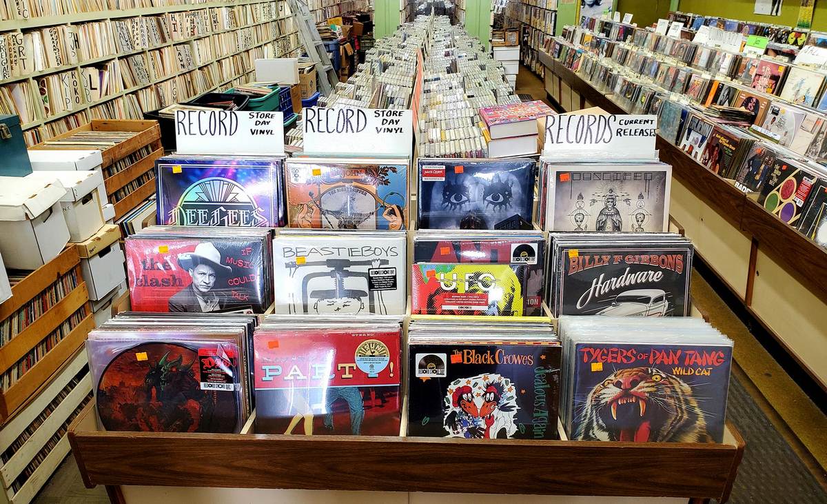 Inside the record shop